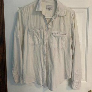 causal white cotton on button down shirt